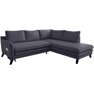 Miuform Антрацитен ъглов разтегателен диван десен ъгъл Charming Charlie - Miuform (Charming Charlie 2QL-HAEECR LIN19)