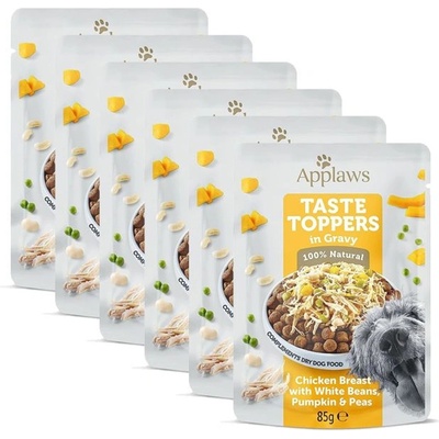 Applaws Капсула Applaws Dog Taste Toppers in Gravy пиле, боб, тиква и грах 6 x 85 г
