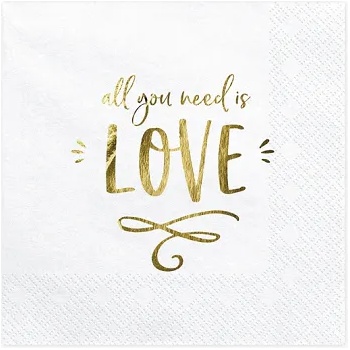 Image 1 of PartyDeco Салфетки - All you need is love 33 x 33 cм