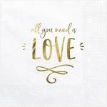 PartyDeco Салфетки - All you need is love 33 x 33 cм