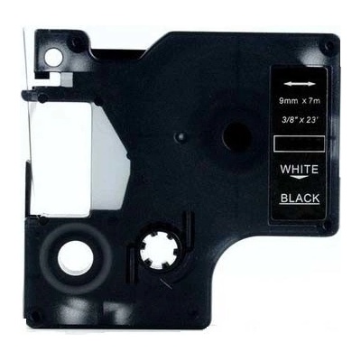 Kompatibilná páska s Dymo 40921, 9mm x 7m, biela tlač / čierny podklad