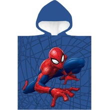 Aptex detský bavlnený pončo uterák s kapucňou spiderman 50 x 100 cm vzorovaný