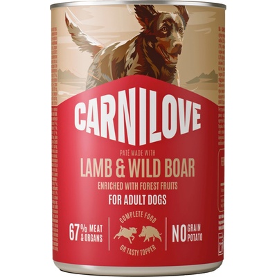Carnilove Dog Paté Jehněčí a divočák 400 g