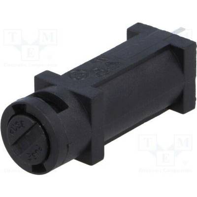 BULGIN FX0456 Zásuvka; svislá; 5x20mm; -20÷85°C; polyester; UL94V-0; černá; 250V