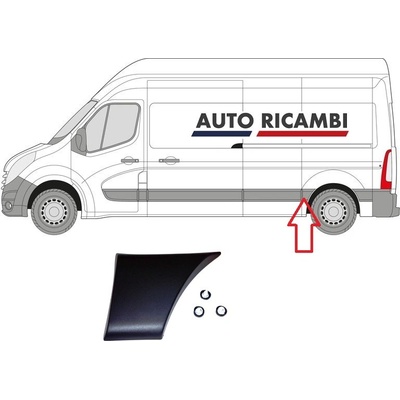 Ochranná lišta Renault Master od 2010 levá, před zadním kolem 768F20004R