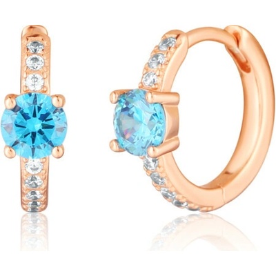 JVD SVLE3215XH2RM Rose gold strieborné náušnice s modrým kameňom 15 2.89 g