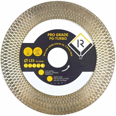 uni Диск диамантен за рязане под ъгъл 45 градуса, PG-Turbo, 125x22.23x1.8 мм (UNI-08760)