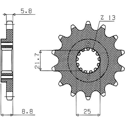 reťazové koliesko SUN33315, SUNSTAR (15 zubov) KAWASAKI ZXR 400 L, EN 500 C