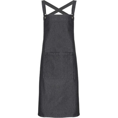 Premier Workwear Zástěra se zkříženými zády pro baristy PR129 Black Denim 72x86cm