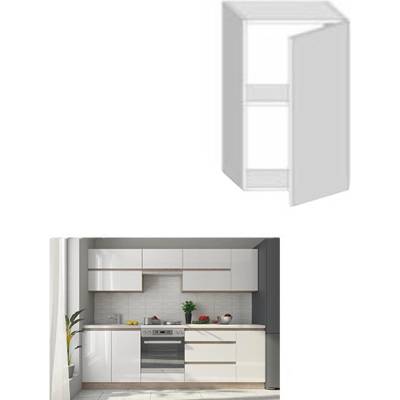 Горен шкаф Line 40 cm дясно отваряне супер гланц бял HG