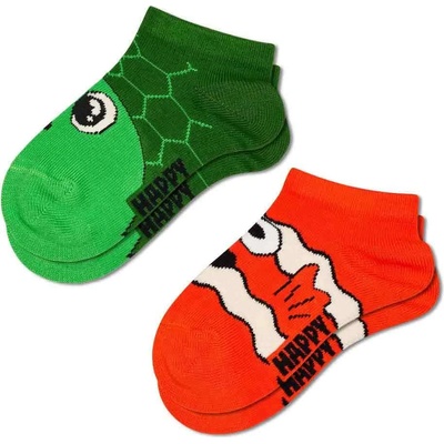 Чорапи Happy socks Turtle short socks 2 pairs - Green / Red (Green)