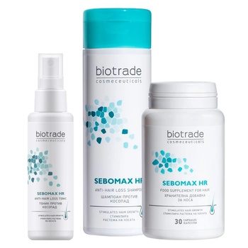 Biotrade Sebomax HR Комплект - Шампоан и Тоник, 200 + 75 ml + Хранителна добавка, 30 капсули