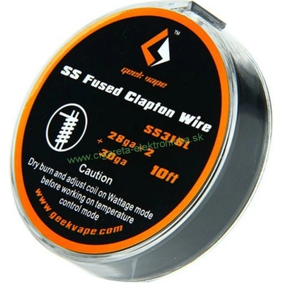 GeekVape SS Fused Clapton TC Wire 28GA x2 Paralleled 30GA 3m