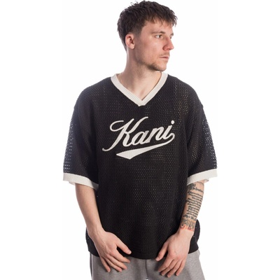 Karl Kani Triko Cursive Varsity Crochet Boxy T-Shirt Black