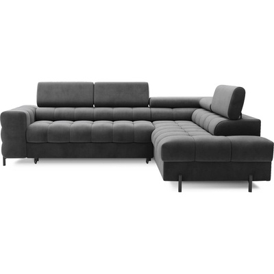 Eltap Тъмносив кадифен разтегателен ъглов диван с място за съхранение (десен ъгъл L форма) Ferucce - ELTAP (CO-FER-RT-06PA)