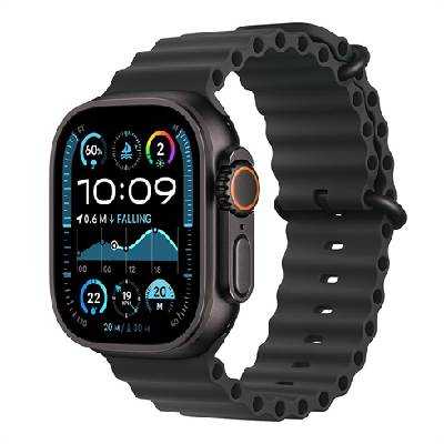 Apple Watch Ultra 2, 49mm, čierne titánové púzdro, čierny oceánsky remienok MX4P3CS/A