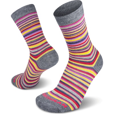 Northman Linje Merino Kids Růžová, Růžové dětské barevné ponožky plné merino pohodlí