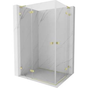 Mexen Lunar L Duo лява душ кабина 115 x 105 см, прозрачна, златно четкано - 834L-115L-105P-55-00 (834L-115L-105P-55-00)