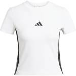 adidas Дамска тениска adidas Women's 3-Stripes SJ Baby Tee T-shirt - White / Black - размер XS (916-6782-0311)