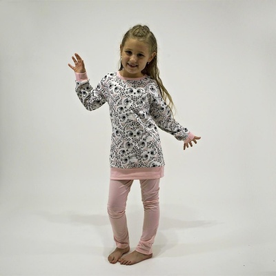 ESITO Dívčí tunikové pyžamo Kočičky růžová