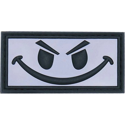 Gumená nášivka 101 Inc Evil Smiley - biela