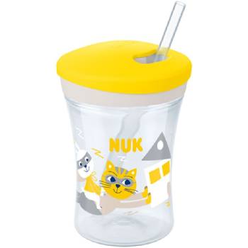 Nuk Чаша със сламка NUK Evolution - Action Cup, 230 ml, жълта (10255601)