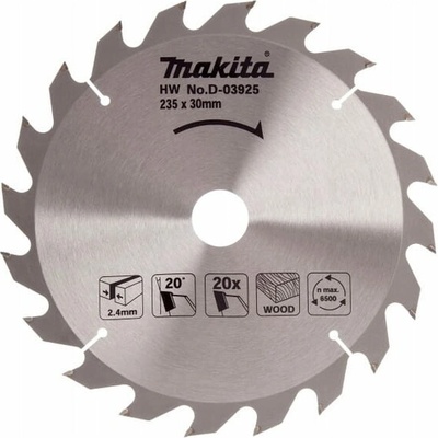 Řezný kotouč na dřevo pro pilu 235x30mm 20 zubů Standard Makita