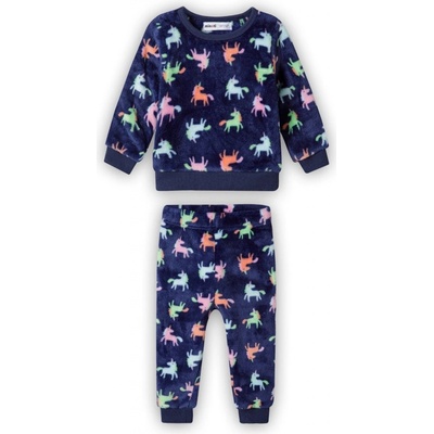 Pyžamo dívčí fleezové Minoti Modrá