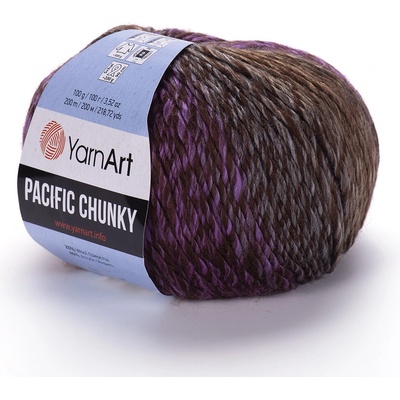 Yarn Art příze Pacific Chunky 307 hnědá a fialová