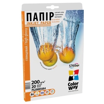 ColorWay Фотохартия ColorWay, високо гланц, 200 g/m2, 10x15, 50 страници (PG2000504R) (PG2000504R)
