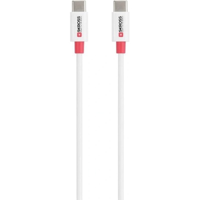 Кабел Skross, USB-C - USB-C 2.0 мъжко, 0.15 м, Бял (SKCA0007C-C15CN)