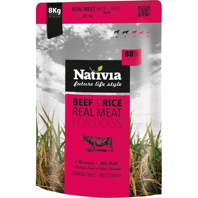 Nativia Dog REAL Meat Beef & Rice 8 kg