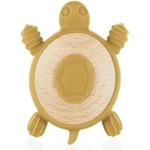 Zopa Силиконова дървена гризалка Turtle, Mustard Yellow (ZOP086432)