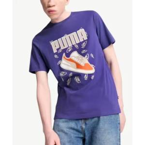 PUMA Sneaker Logo Graphic Tee Blue - magazinko