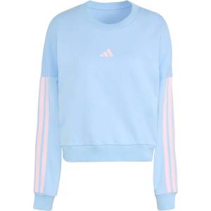 Adidas Дамски пуловер Adidas Women's 3-Stripes French-Terry Sweatshirt Jumper - Glow Blue / Clear Pink - размер XXL (117-3746-0116)