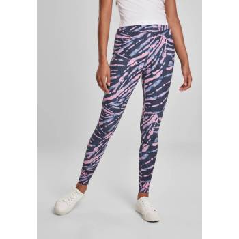 Urban Classics Дамски клин Urban Classics Ladies High Waist Tie Dye Leggings darkshadow/pink UB-TB3443-02444 - Многоцветен, размер XS