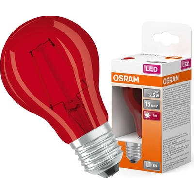 Osram LED světelný zdroj, 2,5 W, 10 lm, červená, E27 LED STAR CL A RED 15 NON-DIM 2,5W