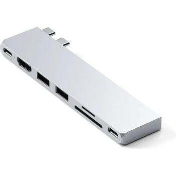 Satechi USB-C Pro Hub Slim - мултифункционален хъб за свързване на допълнителна периферия за MacBook Air M2 (2022) (сребрист)