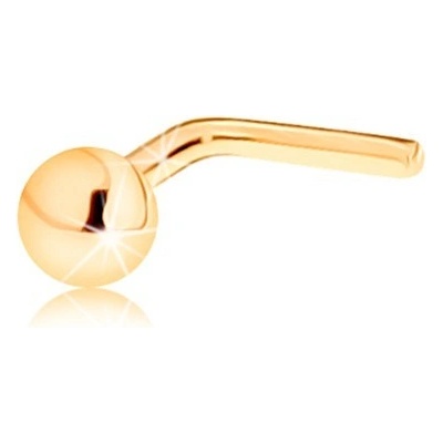 Šperky eshop piercing do nosu ve žlutém zlatě drobná lesklá kulička GG151.05