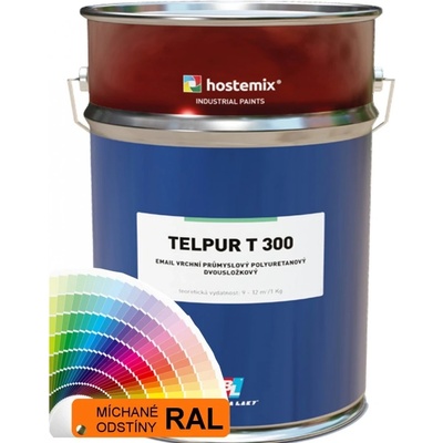 Vrchní polyuretanová barva Telpur T300L esk 1kg + 0,2kg tužidlo RAL 3020 dopravní červená