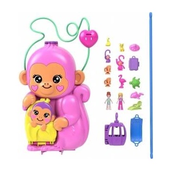 Mattel Polly Pocket Mama monkey and baby bag