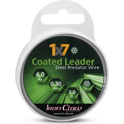 Iron Claw Oceľové lanko 1x7 18 kg / 5 m zelené