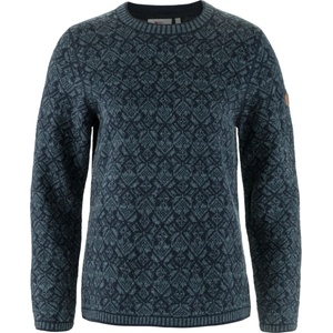 Fjällräven Дамски вълнен пуловер Fjällräven Women's Snow Round Neck Sweater Wool jumper - Dark Navy (105-7042-0115)