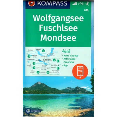 Wolfgangsee, Fuschlsee, Mondsee (Kompass - 018) - turistická mapa