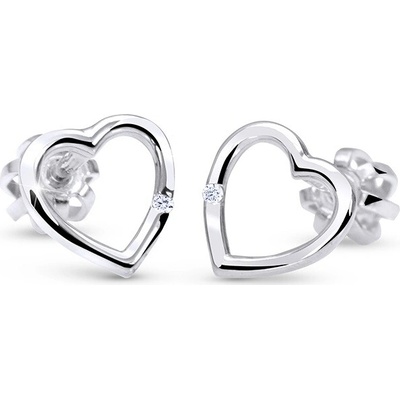 Cutie Jewellery Zlaté srdiečkové náušničky so zirkónom C2761-30-X-2 biela