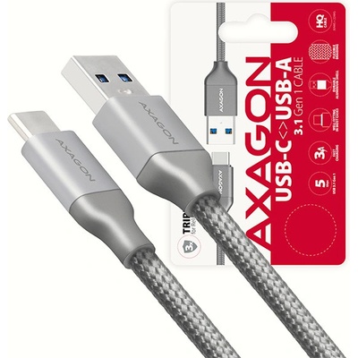AXAGON BUCM3-AM10G USB-C USB-A 3.2 Gen 1, 3A, oplet, 1m, šedý