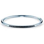 SAVICKI Гривна Bangle, сребро, черен диамант, 3, 8 мм