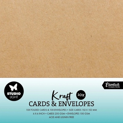 STUDIO LIGHT Přáníčkové základy 152 x 152 mm / Hnědá kraft