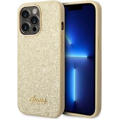 GUESS Кейс Guess GUHCP14LHGGSHD за iPhone 14 Pro 6.1" златист / златист, твърд, Glitter Script (GUE002160-0)