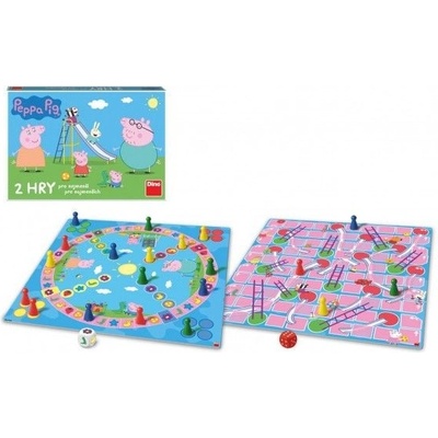 Dino Pojď si hrát/Žebříky a skluzavky 2 společenské hry Prasátko Peppa/Peppa Pig v krabici 33x23x3cm